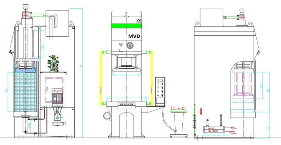 C-Frame High Speed Hydraulic Press with HMI Control